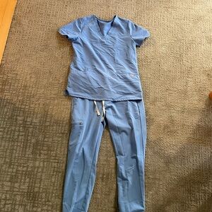 FIGS ceil blue Scrub Set